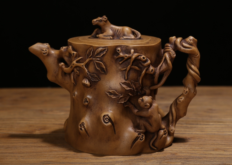 清代名家陈鸣远纯手工制作紫砂老茶壶