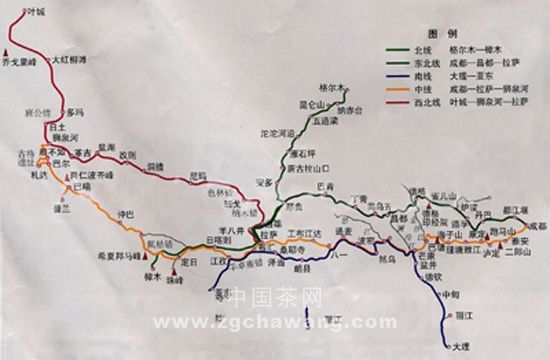 茶马古道路线图